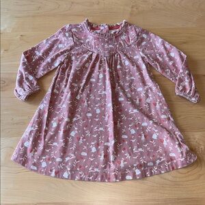 Baby Boden Pink Dress with Bunny Rabbit and Fairy Print 18-24 months